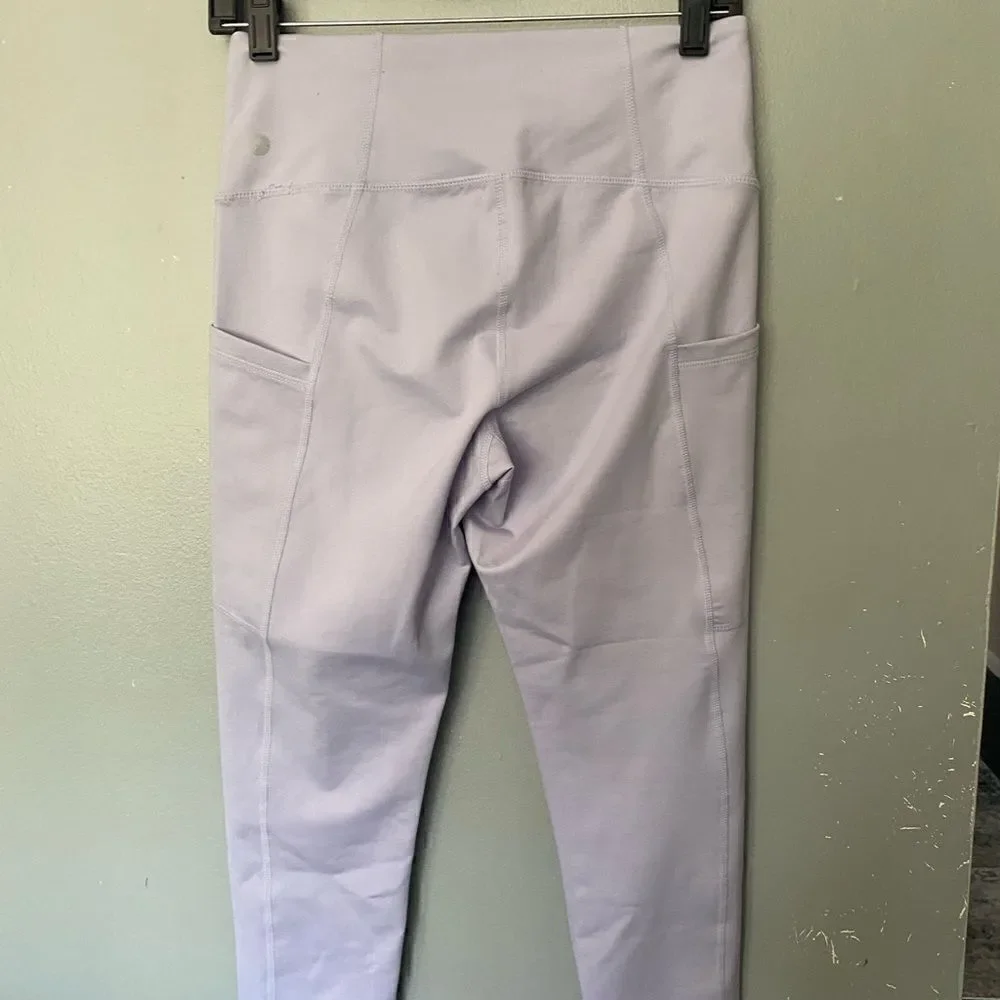 Z by Zella Cropped Leggings Light Lilac Pockets size M